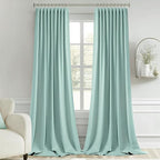 MIULEE Aqua Back Tab Blackout Curtains 120 Inch Long 2 Panels Set - Image 9