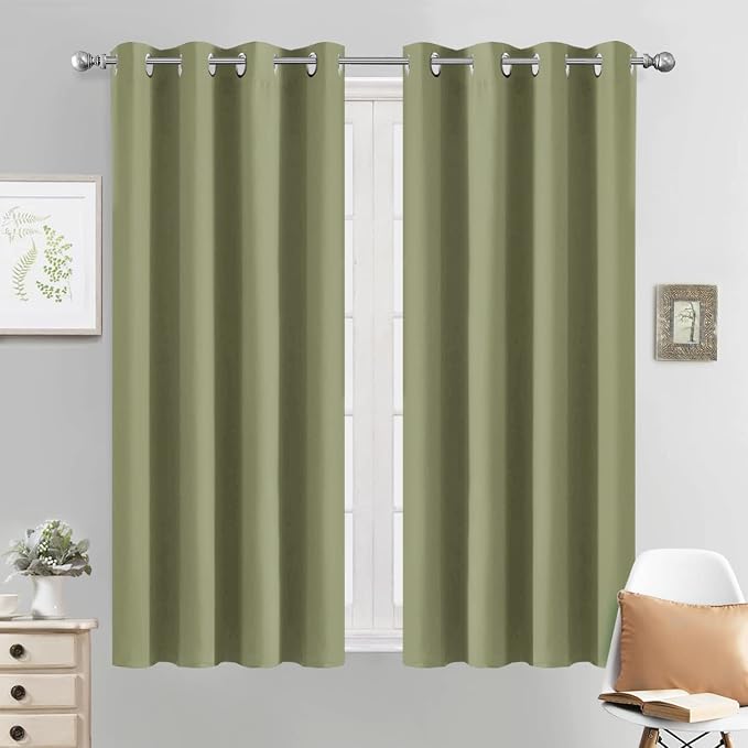 Yakamok 63 Inch Long Blackout Curtains Room Darkening Thermal Insulated by Yakamok
