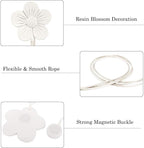 Lewondr Vintage Magnetic Curtain Tieback, 1 Pair Resin Flower Curtain Drapery - Image 3