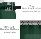 Sheer Hunter Green Curtains for Bedroom Living Room 90 Inches Long 2 Panels Set - Image 4