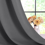 NICETOWN Grey Kitchen Blackout Short Curtain Panels - Image 6