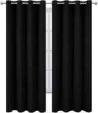 LEMOMO Blackout Curtains 52 x 120 Inch Long Black Curtains Set of 2 Panels Room - Image 2