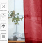 youleyar Solid Sheer Rod Pocket Curtain Voile Draperies 2 Panels White Beige - Image 4