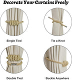 BEL AVENIR Magnetic Curtain Tiebacks, Decorative Drapery Holdbacks Modern Woven - Image 3