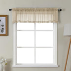 Gwine Taupe Valances for Windows, Small Light Filtering Rod Pocket Cafe Valance by Gwine