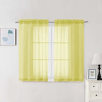 Chyhomenyc Sheer Curtains 54 Inch Long 2 Panels Set, Light Filtering Short Soft by Chyhomenyc