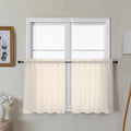 Gwine Cream Sheer Curtain Tiers 24 Inch Length 2 Panels, Light Filtering Voile by Gwine