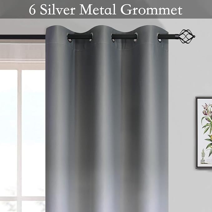 SimpleHome Ombre Room Darkening Curtains 63 inch Long - Image 2