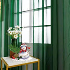 SpaceDresser Foliage Green Sheer Curtains 4 Panels Rod Pocket Semi-Sheer - Image 4