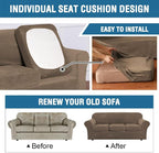 H.VERSAILTEX High Stretch Sofa Slipcover 4 Piece Cover Velvet Furniture - Image 6