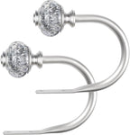 2 Pack Curtain Holdbacks, USFOOK Silver Decorative Window Drapery Tiebacks by USFOOK