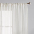 FMFUNCTEX Linen Sheer Curtains for Bedroom, Natural Flax Blend Window Draperies - Image 2