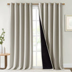 NICETOWN Full Shading Curtains for Windows, Super Heavy-Duty Black Lined by NICETOWN