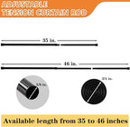 KXLife 2 Pcs Tension Curtain Rod 35 to 46 Inches, 5/8" Diameter Spring Curtain - Image 2