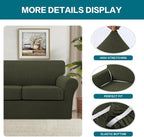 Turquoize 3 Piece Sofa Covers for 2 Cushion Couch Sofa Slipcover Soft Couch - Image 4