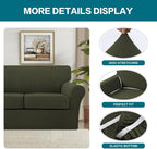 Turquoize 4 Piece Sofa Covers for 3 Cushion Couch Sofa Slipcover Soft Couch - Image 4