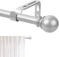 Silver Curtain Rod for Windows 30 to 60 Inch, 5/8 Inch Diameter Adjustable by Poskena