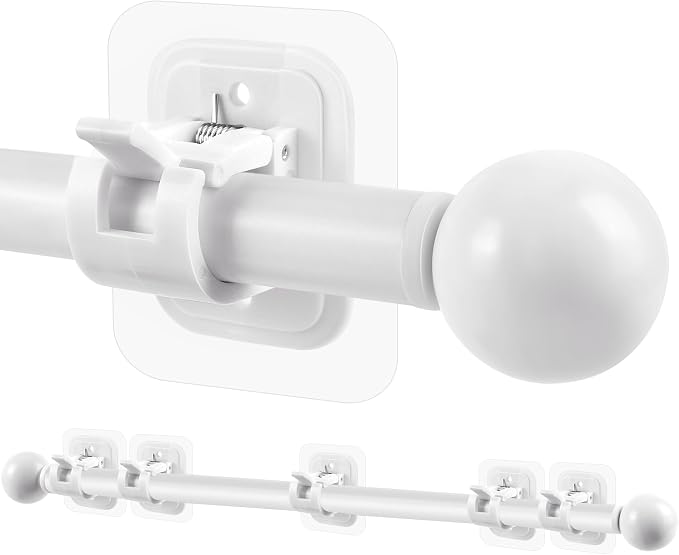 Curtain Rods No Drilling for Windows Set 66 to 120-128 Inch, 5/8 Inch Diameter by Tidisort