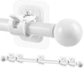 Curtain Rods No Drilling for Windows Set 66 to 120-128 Inch, 5/8 Inch Diameter by Tidisort