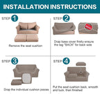 Turquoize 3 Piece Sofa Covers for 2 Cushion Couch Sofa Slipcover Soft Couch - Image 6