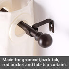 GXOACKJ Curtain Rods for windows 28-78 inch, 5/8 inch Decorative Brown Splicing - Image 3