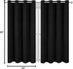 LEMOMO Black Blackout Curtains 52 x 63 Inch Length/Set of 2 Curtain - Image 10