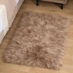 Goolela Fluffy Faux Fur Rug for Bedroom Light Brown Beige 2x3 Furry Fuzzy - Image 5