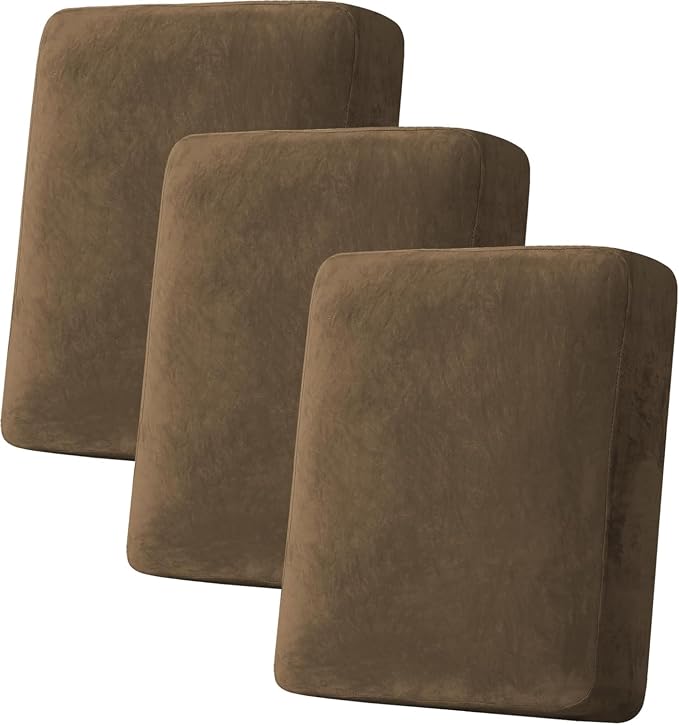 H.VERSAILTEX Velvet Stretch Couch Cushion Cover Plush Cushion Slipcover by HVERSAILTEX