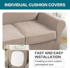 Turquoize 3 Piece Sofa Covers for 2 Cushion Couch Sofa Slipcover Soft Couch - Image 5