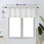 OWENIE Bob Valance Curtains 18 Inch Length 1 Piece, Faux Linen Slub Solid - Image 6