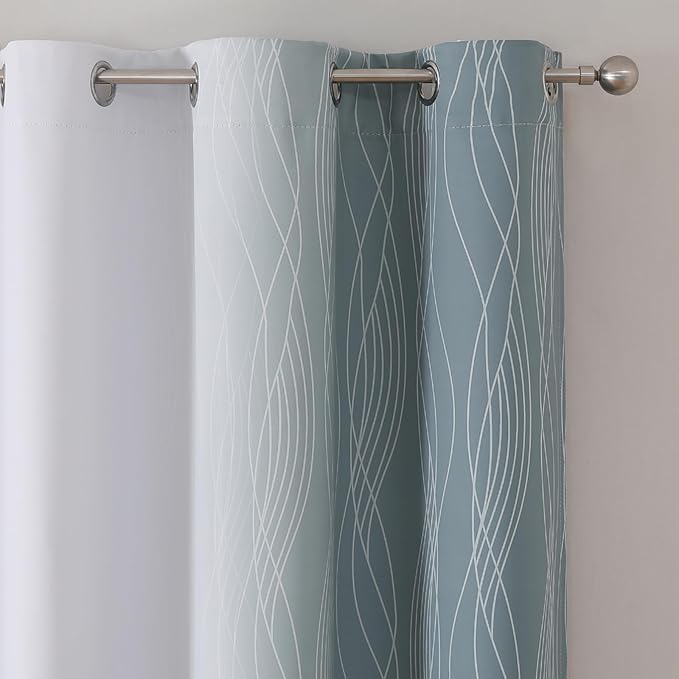 Estelar Textiler Stone Blue and Greyish White Gradient Room Darkening Blackout - Image 4
