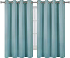 LEMOMO Blackout Curtains 66 x 54 Inch Long Stone Blue Curtains Set of 2 Panels - Image 2