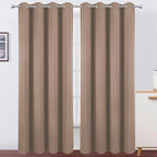 LEMOMO Blackout Curtains 52 x 120 Inch Long Cappuccino Curtains Set of 2 Panels by Lemomo