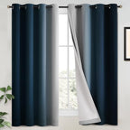 Yakamok 100% Blackout Curtains 63 Inch Length 2 Layers, Light Blocking Thermal by Yakamok