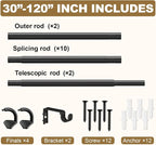 GXOACKJ Black Wrap Around Curtain Rods - Image 5