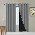 Yakamok Dove Grey 100% Blackout Curtains, Thermal Insulated Total Blackout by Yakamok