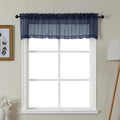 Gwine Navy Blue Valances for Windows, Small Light Filtering Rod Pocket Cafe by Gwine