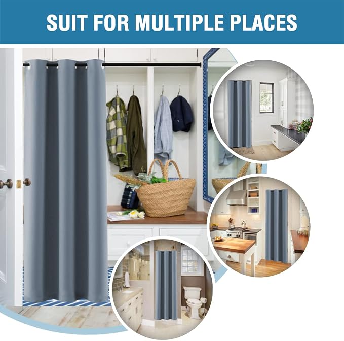 H.VERSAILTEX Doorway Curtain Blackout Closet Door Curtain Room Divider Window - Image 5