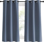 NICETOWN Kitchen Curtains Blackout Curtains & Drapes, Stone Blue, Thermal - Image 2