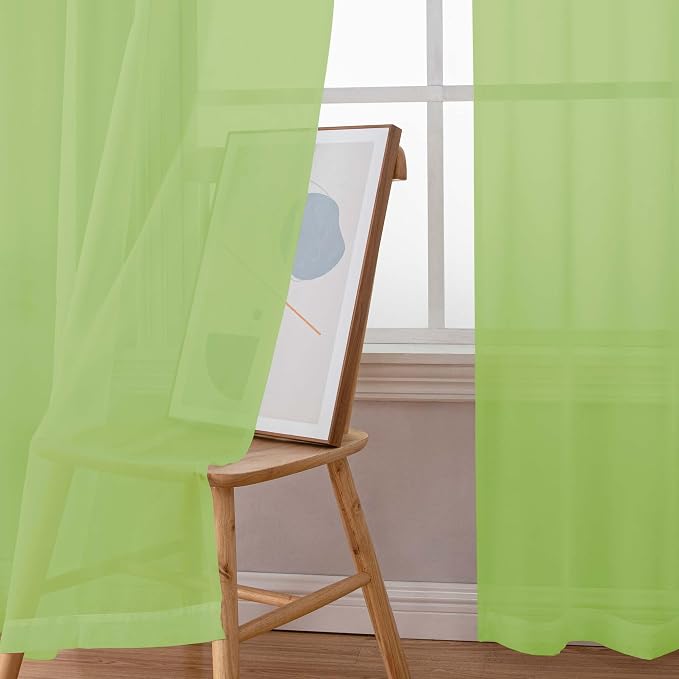 Chyhomenyc Sheer Curtains 108 Inch Length 2 Panels Set, Extra Long Light - Image 2