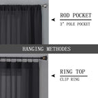Tollpiz Sheer Tier Curtains Kitchen Linen Textured Half Curtain Sheers Light - Image 5