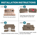 Turquoize 4 Piece Sofa Covers for 3 Cushion Couch Sofa Slipcover Soft Couch - Image 6
