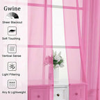 Gwine Sheer Curtains for Bedroom 54 inches Long - Image 4