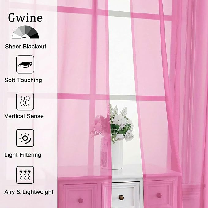 Gwine Short Kitchen Sheer Curtains 36 Inch Length - Image 4