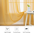 MIULEE 2 Panels Solid Color Sheer Window Curtains Elegant Window Voile Fall - Image 4
