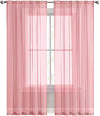 SpaceDresser Sheer Voile Window Treatment Rod Pocket Curtain Panels - Image 4