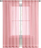 SpaceDresser Sheer Voile Window Treatment Rod Pocket Curtain Panels - Image 4