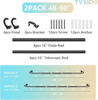 TVWOO 2 Pack Wrap Around Curtain Rods, 5/8 Inch Adjustable Blackout Curtain Rod - Image 8