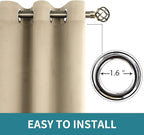 BGment Beige Room Darkening Curtains 63 Inches Long 2 Panels Set, Sunlight - Image 5