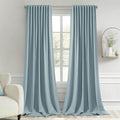 MIULEE Slate Blue Back Tab Blackout Curtains 102 Inch Long 2 Panels Set by MIULEE